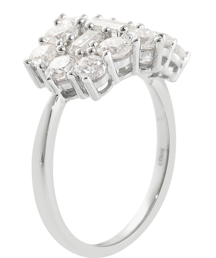 Moissanite Ballerina  Cluster Ring