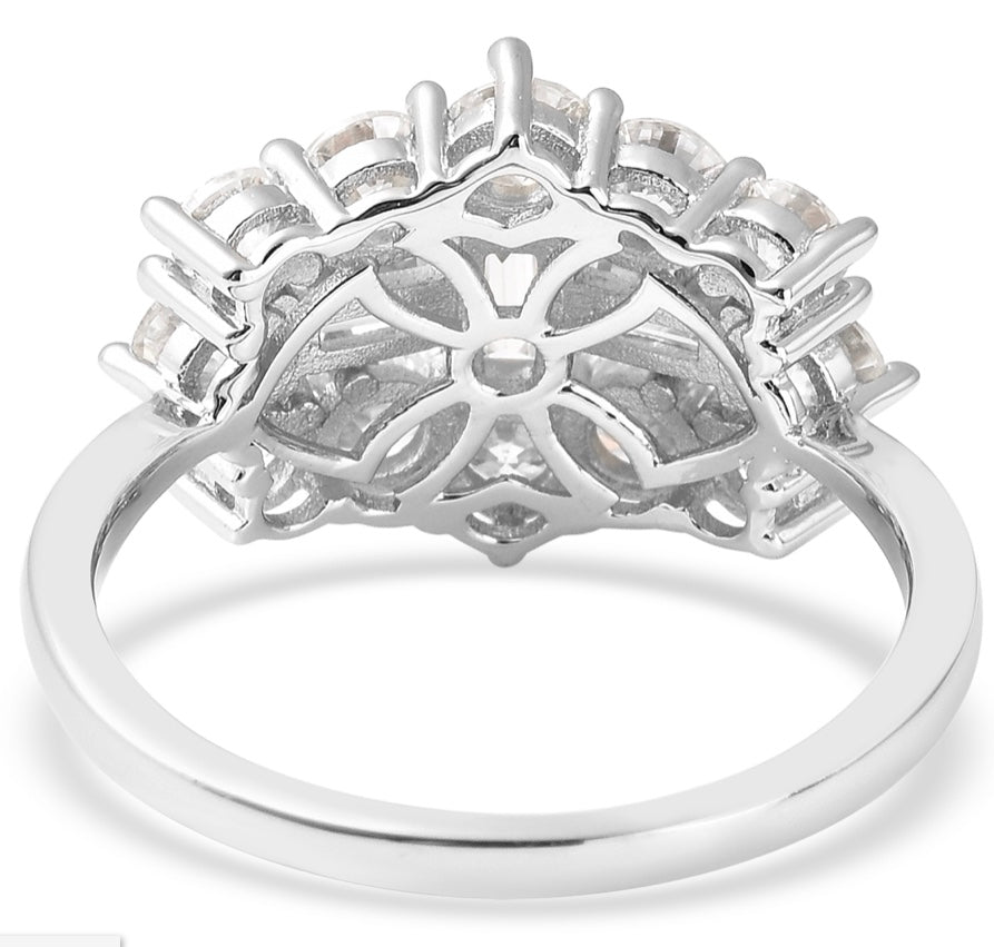 Moissanite Ballerina  Cluster Ring