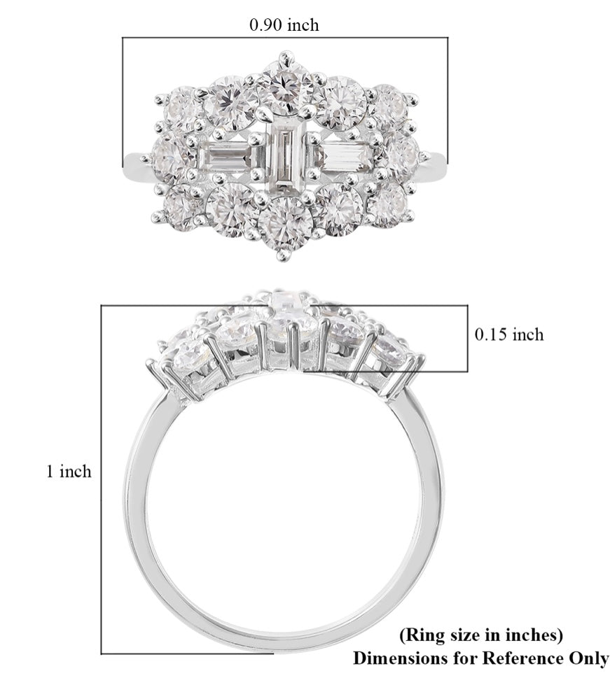 Moissanite Ballerina  Cluster Ring