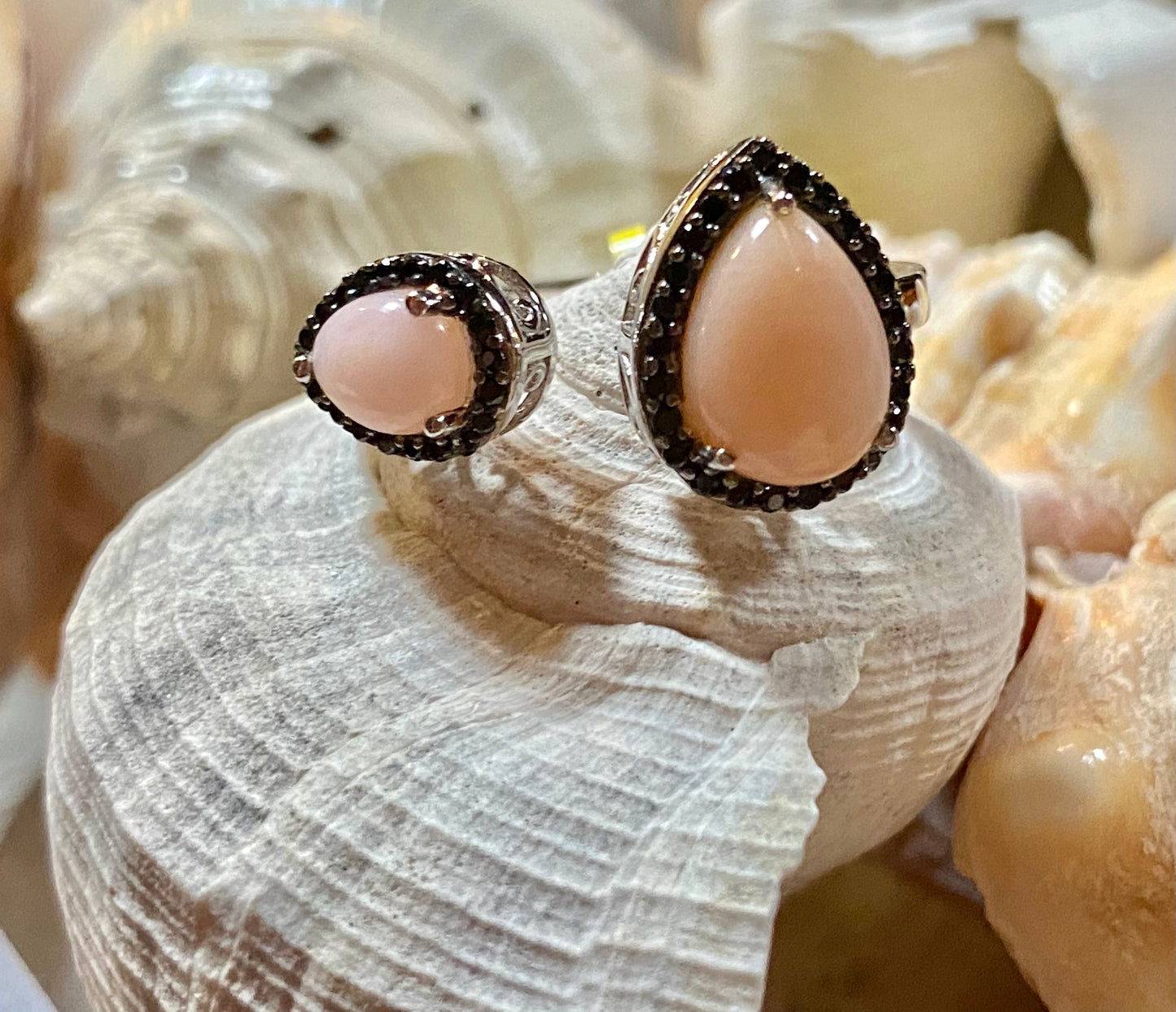 Peruvian Pink Opal 925 Sterling Silver Rings