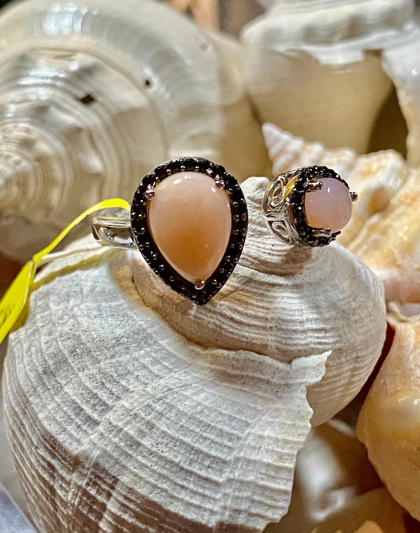 Peruvian Pink Opal 925 Sterling Silver Rings