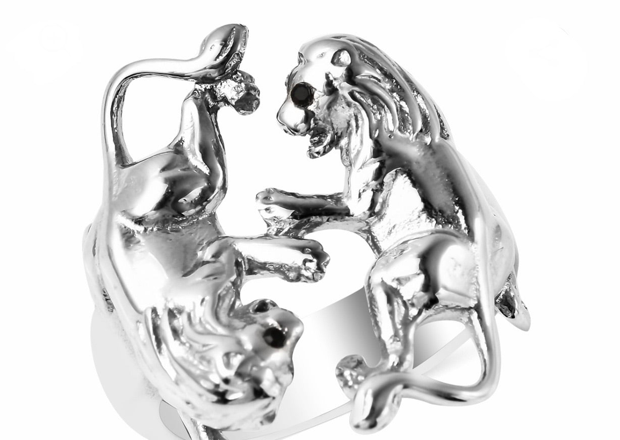 Zodiac Leo Stainless Steel & Austrian Chrystal Ring