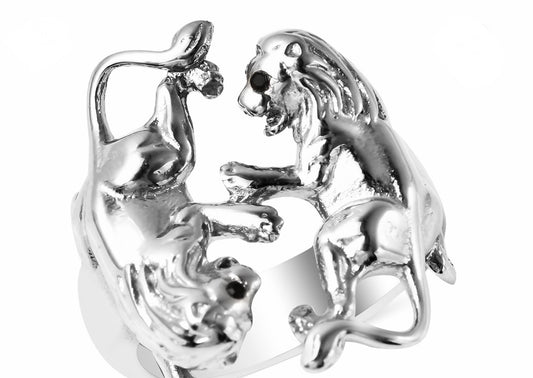 Zodiac Leo Stainless Steel & Austrian Chrystal Ring