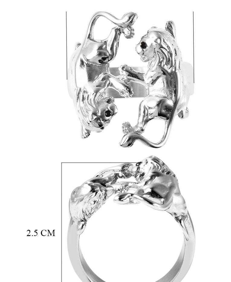 Zodiac Leo Stainless Steel & Austrian Chrystal Ring