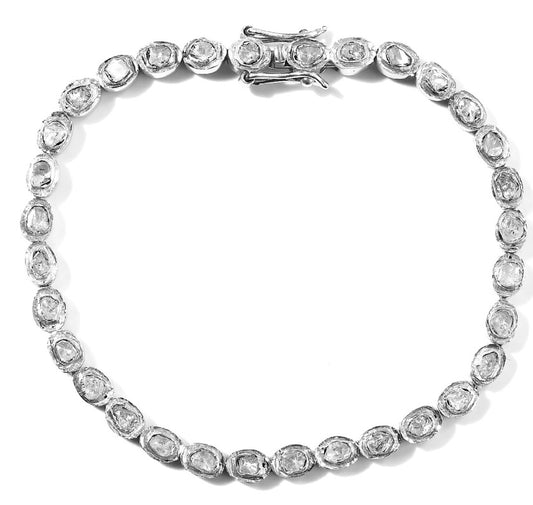 Polki Diamond Bracelet 925 Sterling Silver