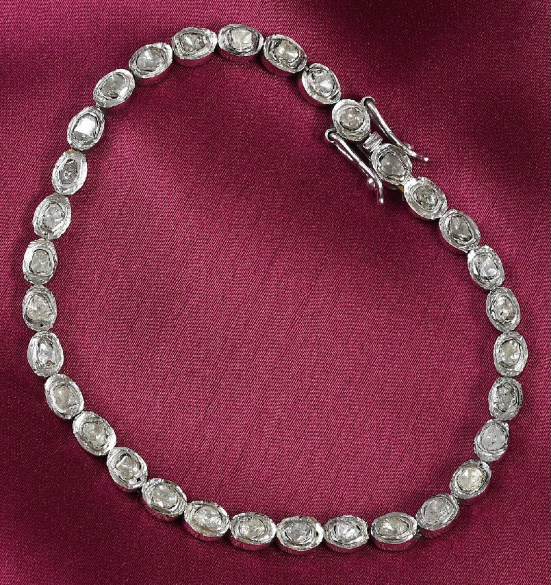 Polki Diamond Bracelet 925 Sterling Silver