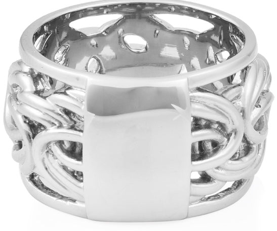 Stainless Steel Byzantine Design Band Ring