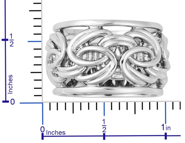 Stainless Steel Byzantine Design Band Ring