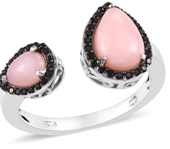 Peruvian Pink Opal 925 Sterling Silver Rings