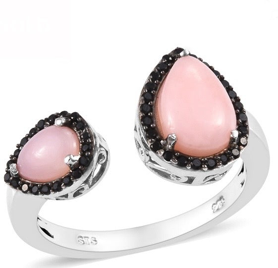 Peruvian Pink Opal 925 Sterling Silver Rings