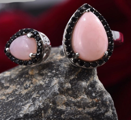 Peruvian Pink Opal 925 Sterling Silver Rings