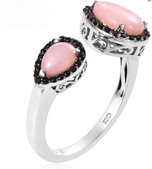 Peruvian Pink Opal 925 Sterling Silver Rings