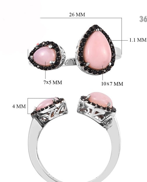 Peruvian Pink Opal 925 Sterling Silver Rings