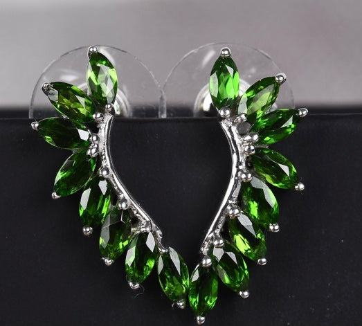 Natural Russian Diopside Drop Earrings