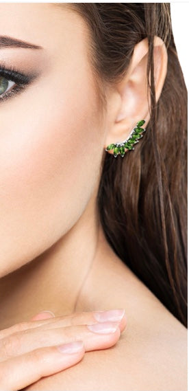 Natural Russian Diopside Drop Earrings