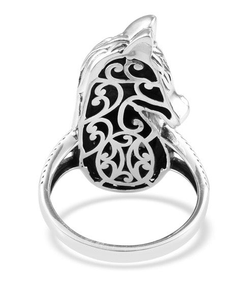 Elite Shungite Horse Silver Ring