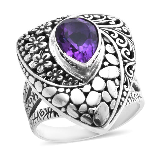 Amethyst Artisan Crafted 925 Sterling Silver Ring