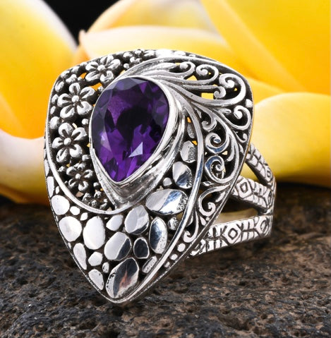 Amethyst Artisan Crafted 925 Sterling Silver Ring