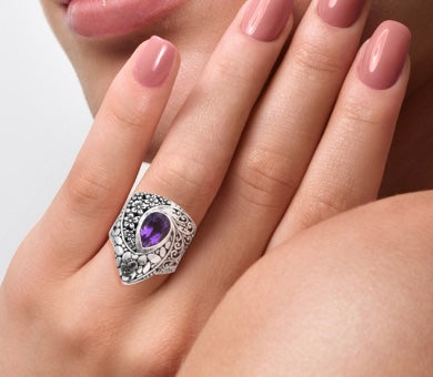 Amethyst Artisan Crafted 925 Sterling Silver Ring