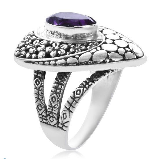 Amethyst Artisan Crafted 925 Sterling Silver Ring
