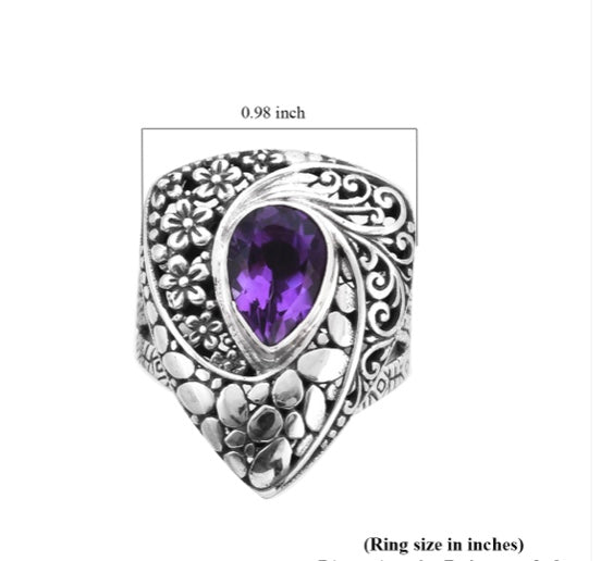 Amethyst Artisan Crafted 925 Sterling Silver Ring