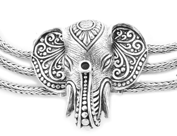 Artisan Crafted 3 Chain Elephant Necklace