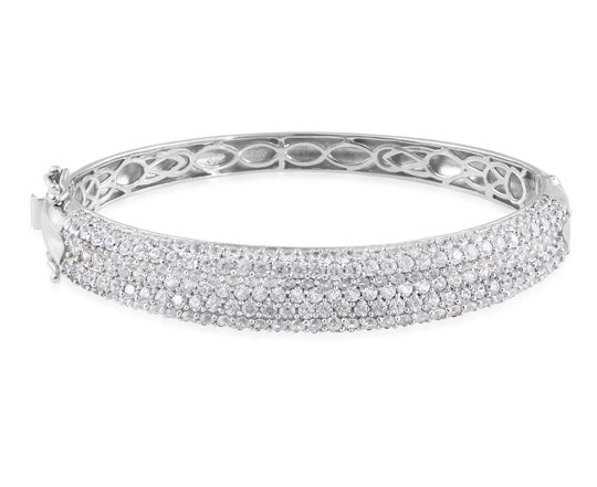 White Zircon Bangle Bracelet