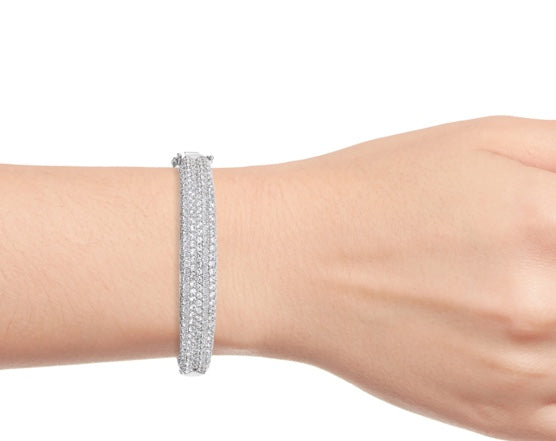 White Zircon Bangle Bracelet