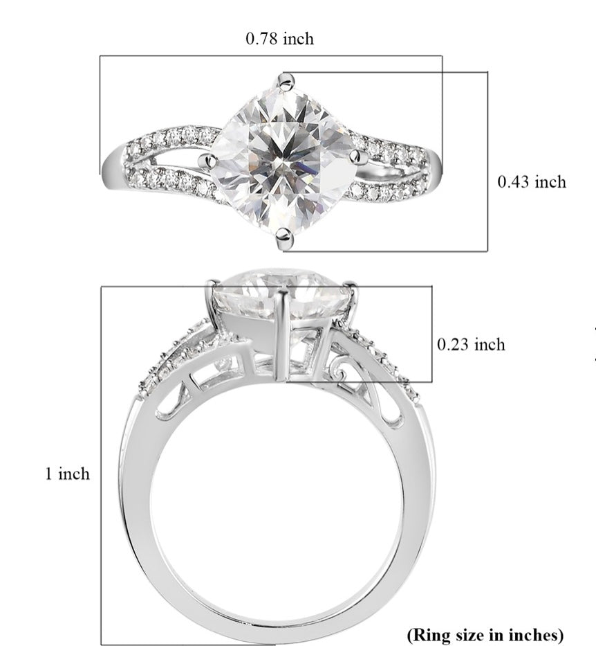 Heart & Arrow Cut Cushion Cut Moissanite Ring