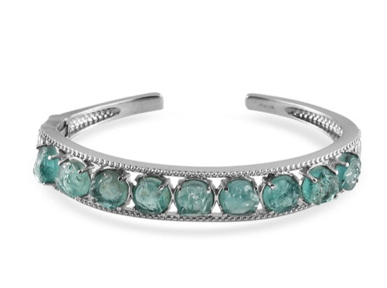 Paraiba Blue Apatite Rough Cut Cuff Bracelet