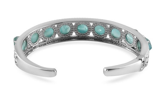 Paraiba Blue Apatite Rough Cut Cuff Bracelet