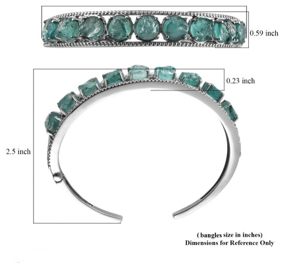 Paraiba Blue Apatite Rough Cut Cuff Bracelet