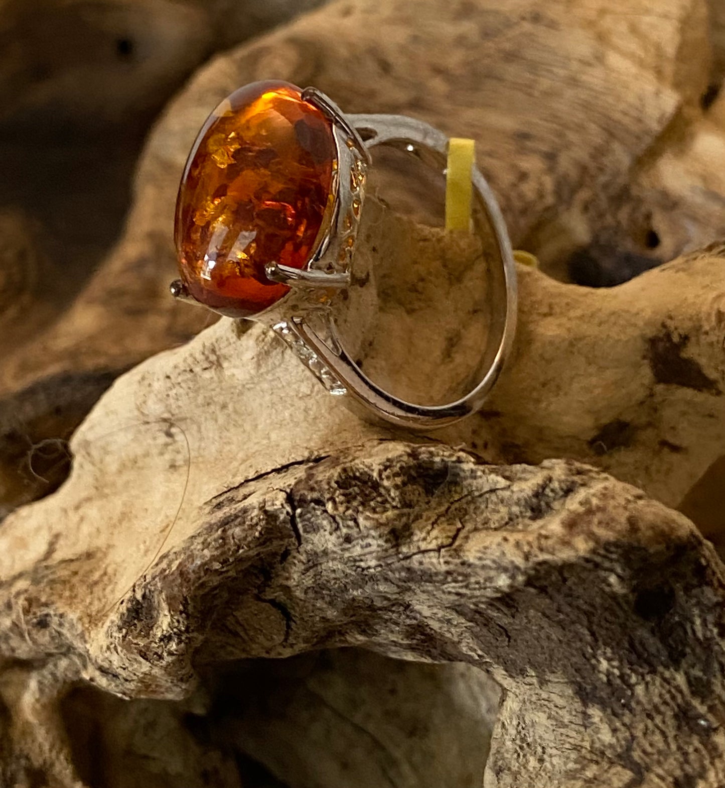 Baltic Amber 925 Sterling Silver SZ 8 Ring