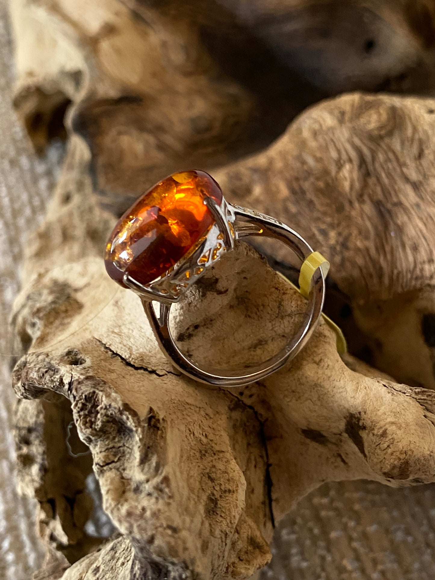 Baltic Amber 925 Sterling Silver SZ 8 Ring