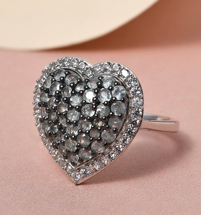 Narispatnam Alexandrite & White Zircon Heart Ring