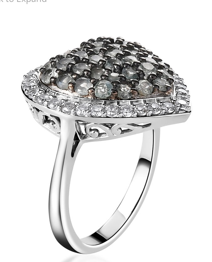 Narispatnam Alexandrite & White Zircon Heart Ring