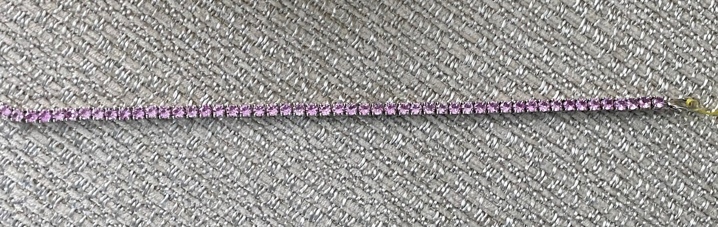 Madagascar Pink Sapphire Tennis Bracelet