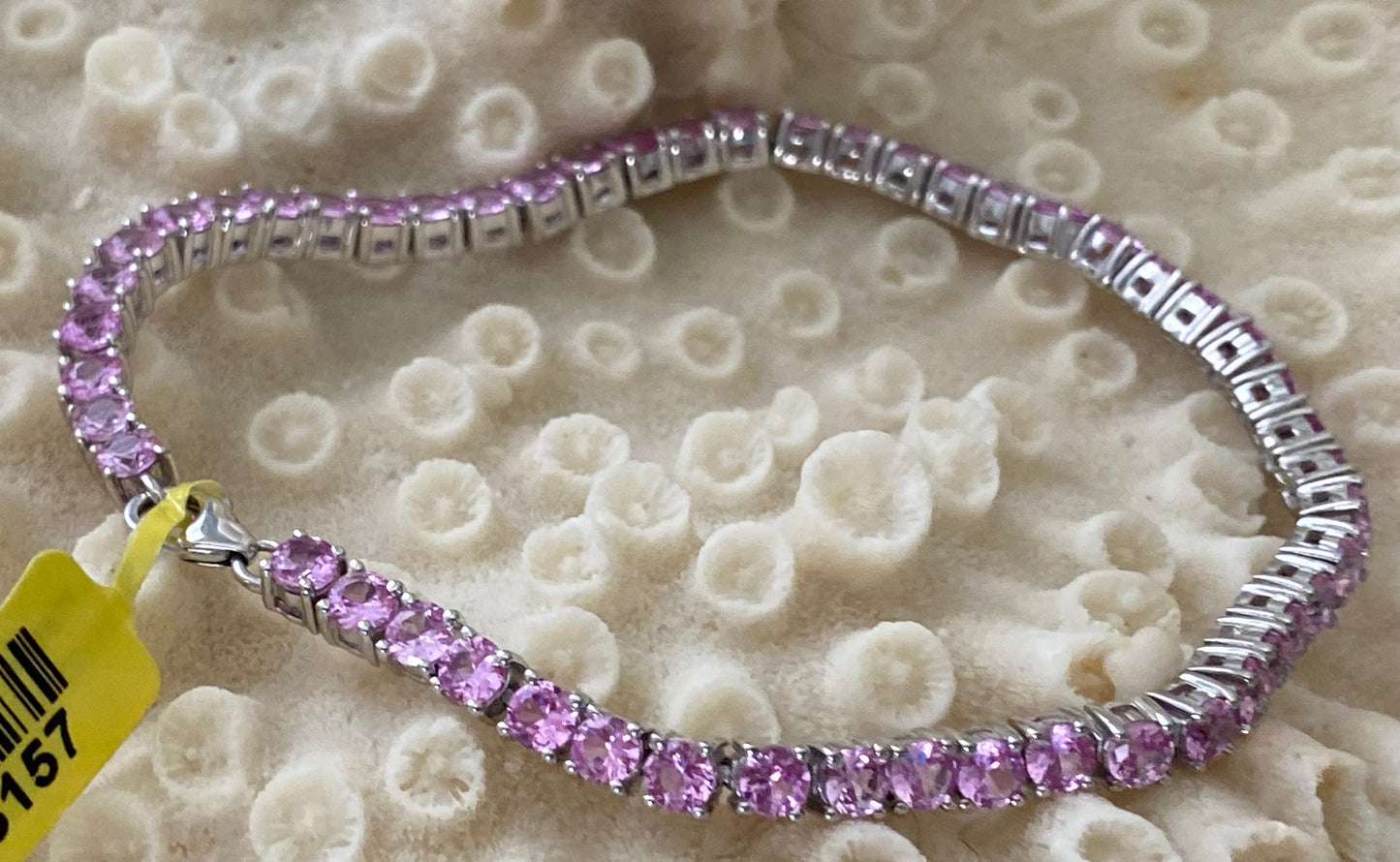 Madagascar Pink Sapphire Tennis Bracelet