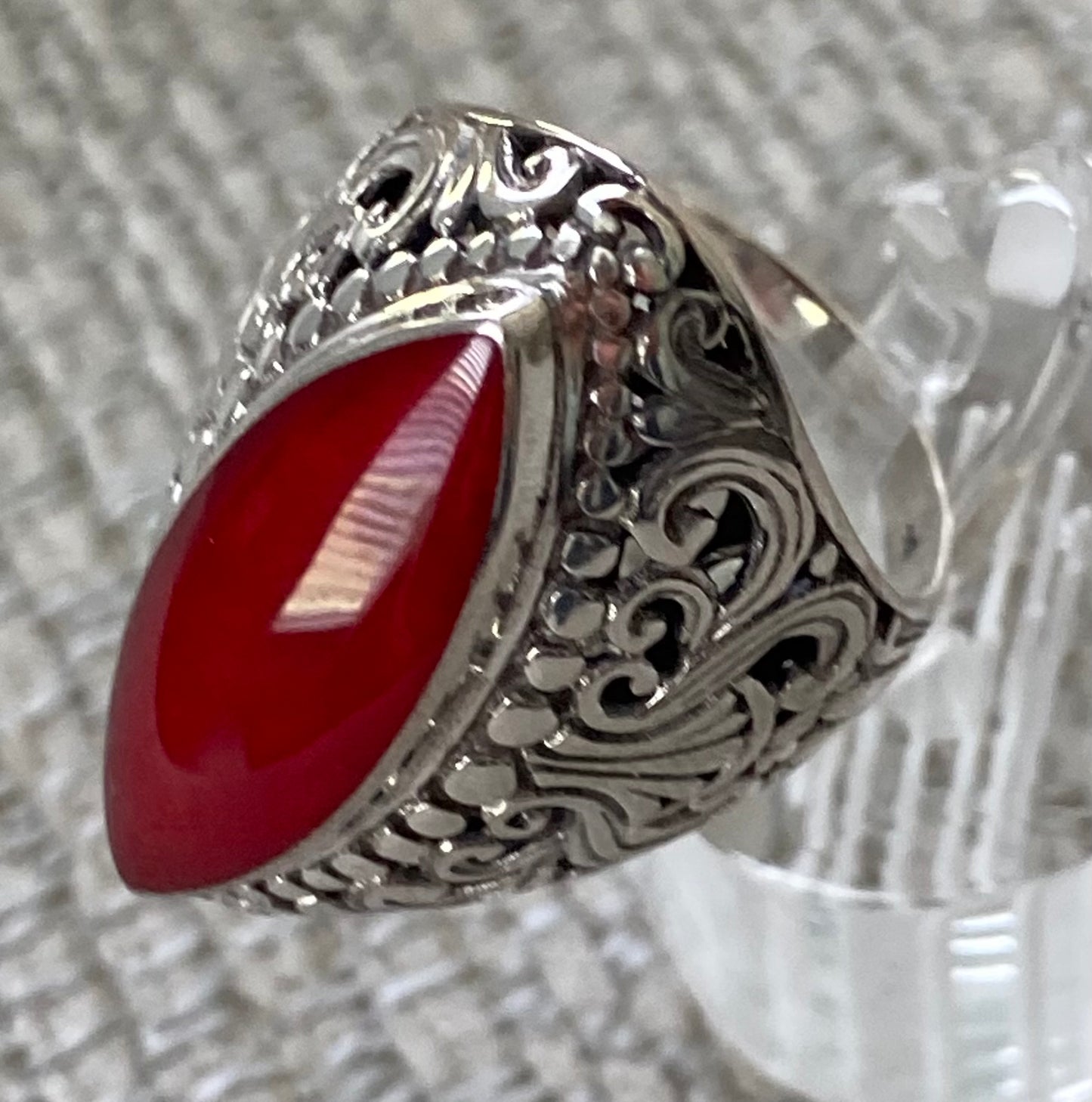 Sponge Coral Artisan Crafted 925 Sterling Silver Ring