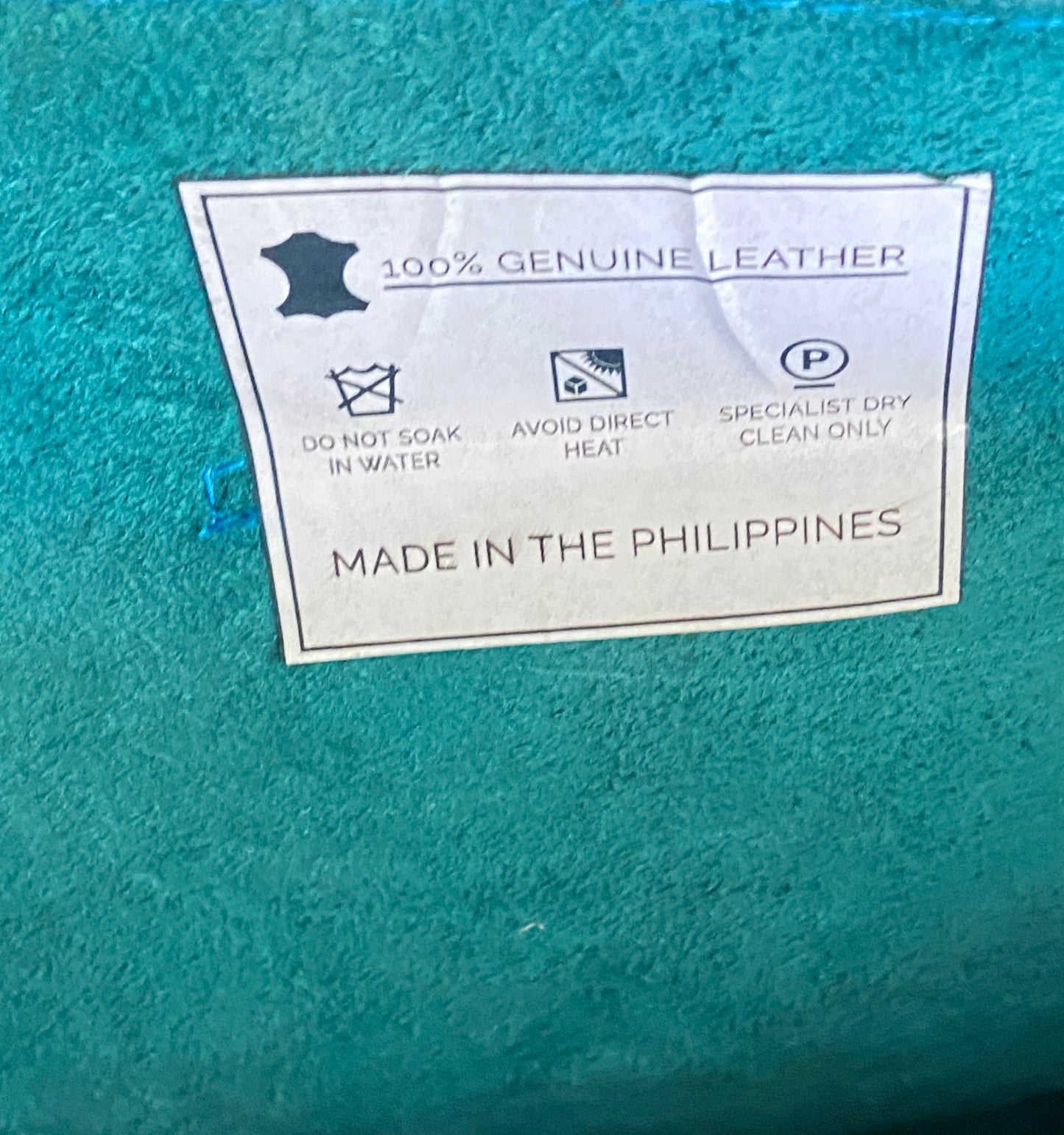Genuine Leather Shopping Tote Bag Turquoise Or Black