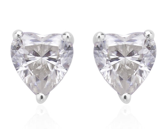 Heart Shaped Mossanite Earrings