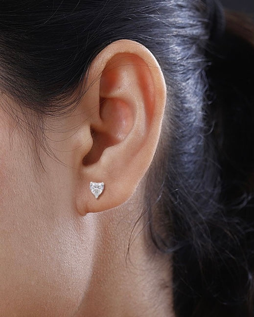 Heart Shaped Mossanite Earrings