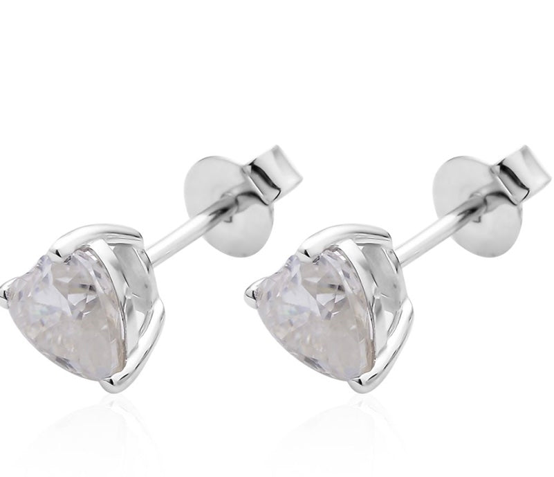 Heart Shaped Mossanite Earrings