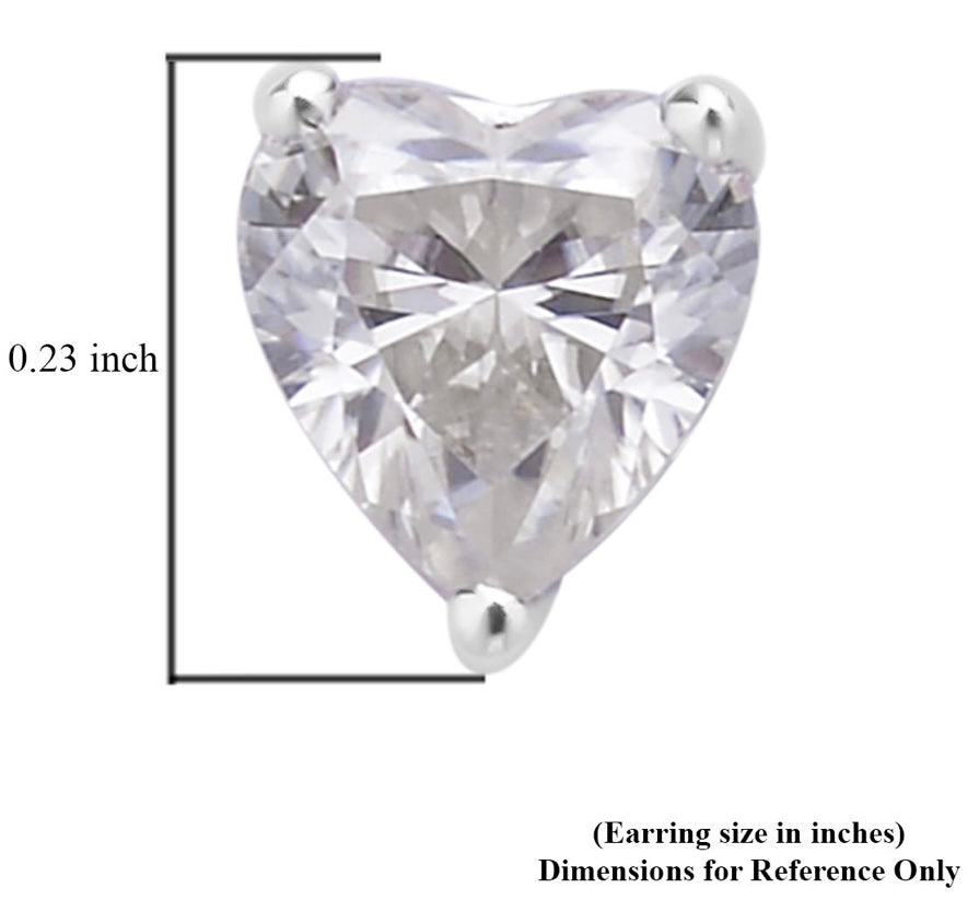 Heart Shaped Mossanite Earrings