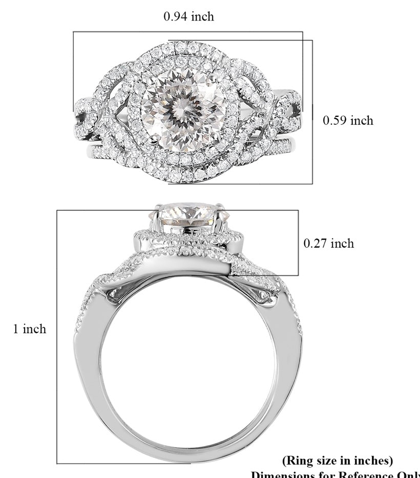 Moissanite Engagement / Wedding Ring Set