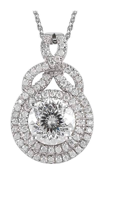 Moissanite Pendant / Necklace 120 Facets