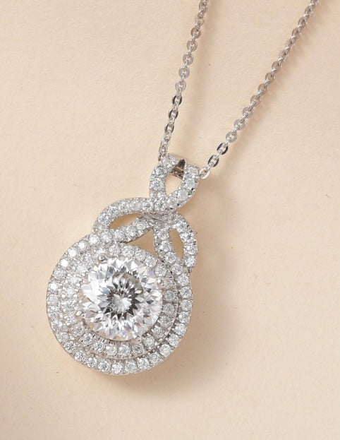 Moissanite Pendant / Necklace 120 Facets