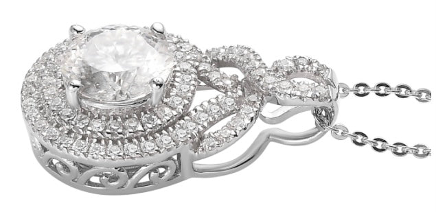 Moissanite Pendant / Necklace 120 Facets