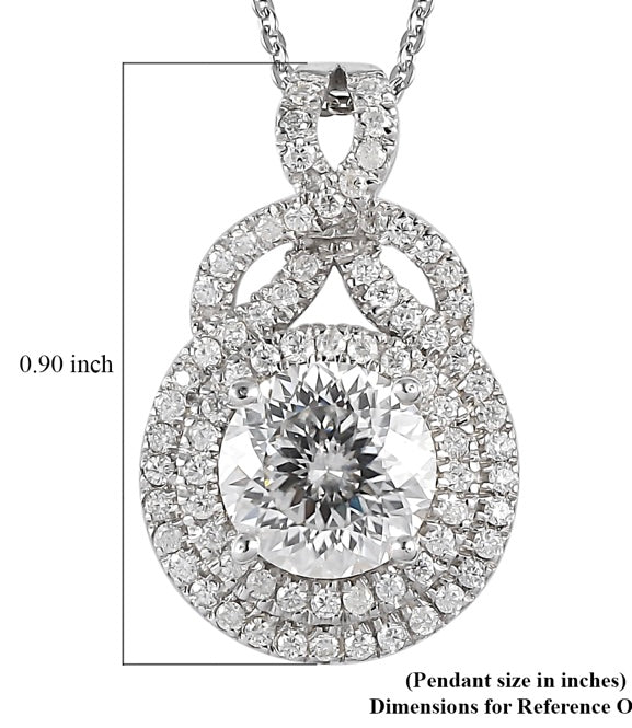 Moissanite Pendant / Necklace 120 Facets