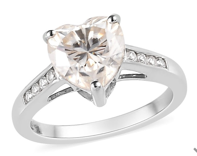 Heart Shaped Moissanite Engagement Ring